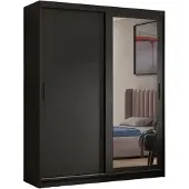 MargaretHadas24 Kledingkast Henry met spiegel 100 cm inclusief 2 schuifdeuren Schuifdeurkast (zwart)