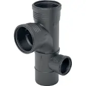Geberit Silent-PP Gecombineerd bochthoek-T-stuk 87,5° rechts, DN 90 / 90 / 50, 390.462.14.1
