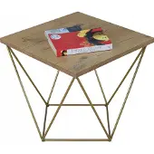 FutuStal - Stalen Stijl - Tafel - Goud - Dąb Lancelot