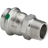 Viega Technologie voor pijpaansluitingen, Sanpress Inox overgang 35 mm x 114" roestfrit stål, 436544 (Persaansluiting)
