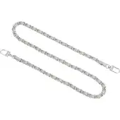 OEM Leren riem met portemonnee en zilveren ketting, grijs