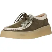 Clarks Veterschoen 'Torview' crème / olijfgroen