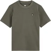 We fashion - Jongens T-shirt met embroidery - Regular fit - Olijfgroen - Katoen - Maat: 98/104