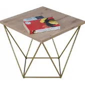 FutuStal - Tafel - Draadmodel - Zwart Goud - Blad Dąb Artisan