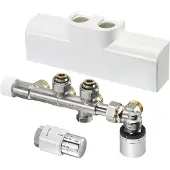 Oventrop Multiblock designaansluitset T-RTL + SH 1/2x3/4euro wit 1184188