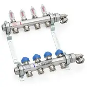 Rehau rautherm hkv-d v2a easyflow verdeler rvs g1" 10-groeps zonder kogelkranen