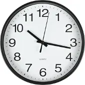 Benson Moderne wandklok - Ø 20 cm - zwart - kunststof - accuraat uurwerk