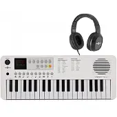 Gear4Music VISIONKEY-1 37 Key Portable Mini Keyboard with Headphones White