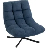 HOMCOM Accent Chair-Polyester-75B x 95T x 90H cm-Dunkelblau