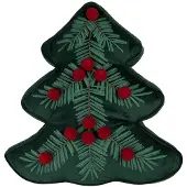Clayre & Eef Sierkussen Kerstboom 36x40x4 cm Groen Polyester