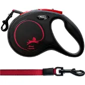 Flexi New Classic rollijn zwart/rood - 5 m