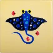 Kitsch Kitchen tegeltje Sealife stingray
