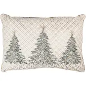 Clayre & Eef Sierkussen 50x35x4 cm Beige Polyester Kerstboom