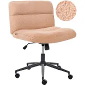 Beliani CATLIN - Bureaustoel - Perzikroze - Bouclé