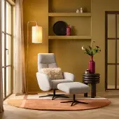 Woonexpress Dainty Relaxfauteuil met Hocker - Shell Stof - Draaibaar & Verstelbaar