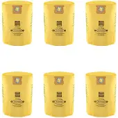 INF Stofzakken voor Shop-Vac stofzuigers, geel (6-pack) 15-22 gallons
