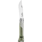 Opinel No. 08 Horizon 3304, Made For The Elements, Satin Stainless Steel, Pebble Grey / Khaki Polyamide zakmes