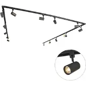 QAZQA Smart 1-fase railsysteem incl. 14 Wifi GU10 zwart - Iconic Jeana