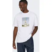 Only & Sons Shirt 'Fred Eiffel' lichtbeige / lichtblauw / wit
