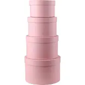 Markenlos Cadeauset: 4 ronde kartonnen dozen met deksel