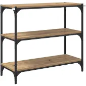 vidaXL Boekenkast 3-laags 40 x 33 x 70.5 cm Geengineerd Hout en IJzer