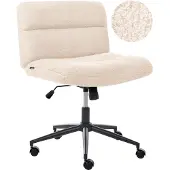 Beliani CATLIN - Bureaustoel - Lichtbeige - Bouclé