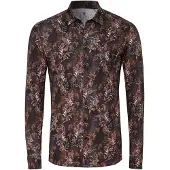 Desoto Hemd Print Raw Umber Jungle Bruin
