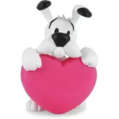 Plastoy Idefix met paars hart -speelfiguurtje