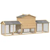 vidaXL Kippenhok 3 st Bruin 225 x 60 x 89 cm Massief grenenhout