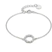 Luxenter armband, 925 sterling zilveren thilak en glanzende zirkonia met gerhodineerde afwerking