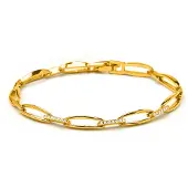 Luxenter Armband met schitterende zirkonia, afgewerkt in 18 karaats geelgoud - Thylo