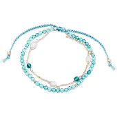 Luxenter armband, metaallegering en amazoniet, 18K vergulde afwerking