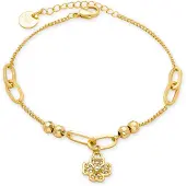 Luxenter armband van glanzende zirkonia afgewerkt in 18K geel goud - Wilya