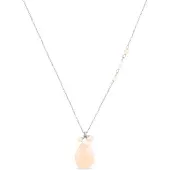 Luxenter Luxeketting, metaallegering adak en oranje agaat gerhodineerd