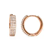 Luxenter Oorbellen met schitterende zirkonia, afgewerkt in 18k geelgoud - Checkti