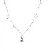 Luxenter , 925 sterling zilver en roze toermalijn gerhodineerde zirkonia ketting