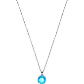 Luxenter Ketting met blauwe topaas zirkonia, zilveren afwerking - Amkru