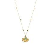 Luxenter Turkooizen collier afgewerkt in 18K geel goud - Kumora