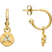 Luxenter Oorbellen van 925 sterling zilver en glanzende zirkonia met 18-karaats goudkleurige afwerking - Ufore
