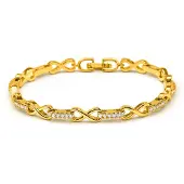 Luxenter Armband met schitterende zirkonia, afgewerkt in 18 karaats geelgoud - Raak