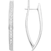 Luxenter Brilliant Rhodium-afgewerkte metalen en zirkonia legering oorbellen - Mosiath
