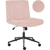 Beliani GEDDES - Bureaustoel - Pastelroze - Corduroy