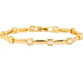Luxenter Armband met schitterende zirkonia, afgewerkt in 18 karaats geelgoud - Aslion