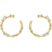 Luxenter Oorbellen van 925 sterling zilver en schitterende zirkonia met 18-karaats goudkleurige afwerking - Parkya