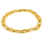 Luxenter Armband met glanzende zirkonia, afgewerkt in 18-karaats geelgoud - Asgoth