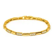 Luxenter Armband met schitterende zirkonia, afgewerkt in 18k geelgoud - Tavli
