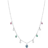Luxenter ketting in metaallegering en witte parel afgewerkt in rhodium - Sewi