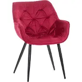 CLP Tanna Eetkamerstoel - Met armleuning - Velvet - Fluweel/rood