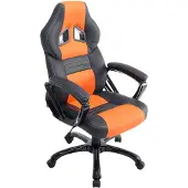 CLP Pedro XL Bureaustoel - Kunstleer zwart/oranje