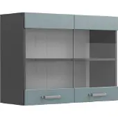 Vicco R-Line Glazen keukenkast – 80 cm Blauw-grijs